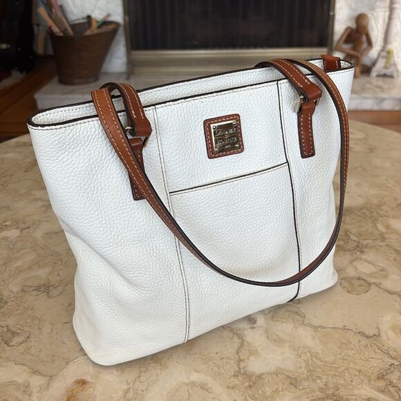 Dooney & Bourke Lexington WhitePebble Grain Leather Shoulder Tote Bag - Picture 7 of 16